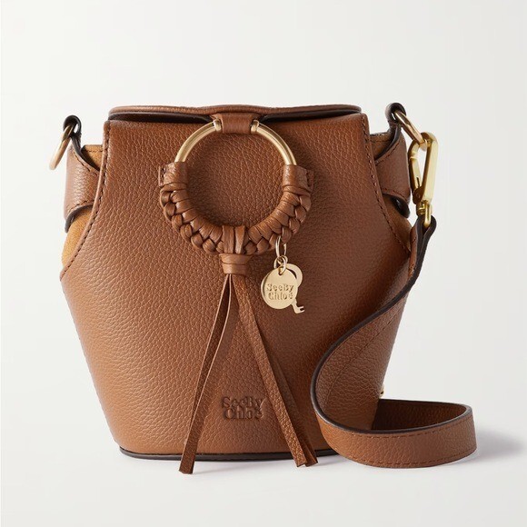 See by Chloe Box Leather Bucket Crossbody Bag NWOT Joan