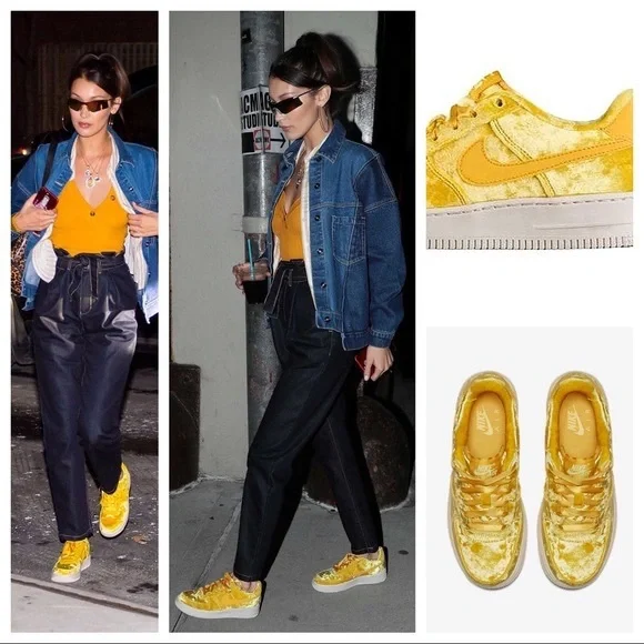 Nike air force on sale yellow velvet
