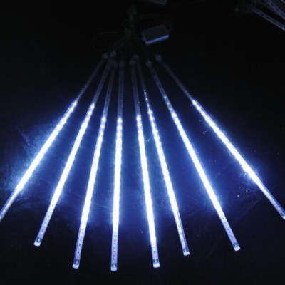 8x Meteor Shower Icicle Raindrop Holiday Xmas Tree Neon Light String Chandelier