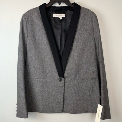 NWT Gerard Darrel Wool Blend Gray Black Houndstooth $575 Blazer 8