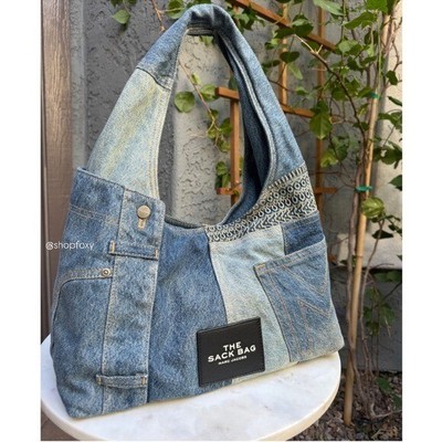 Marc Jacobs The Deconstructed Denim Sack Shoulder Bag Hobo