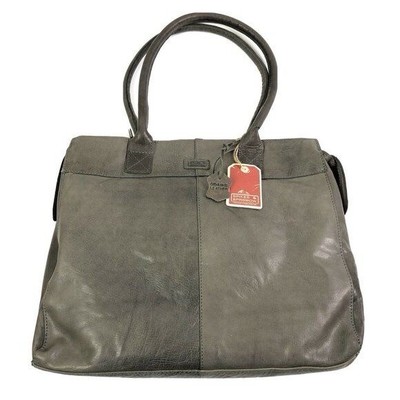 Spikes And Sparrow Women's Leather Addison Shopper Tote Large Gray NWT