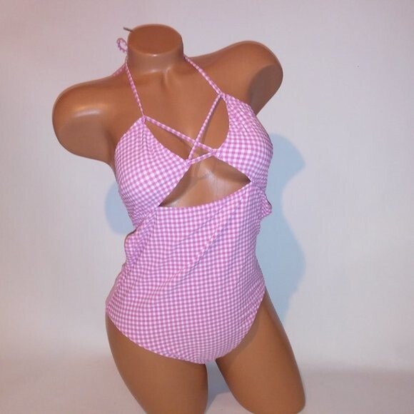 ワンピース水着 PISCESS : 25SS / Plaid Check One-Piece Swimsuit (3colors) PISCESS [Active] Plaid Check One-Piece Swimsuit - Blue
