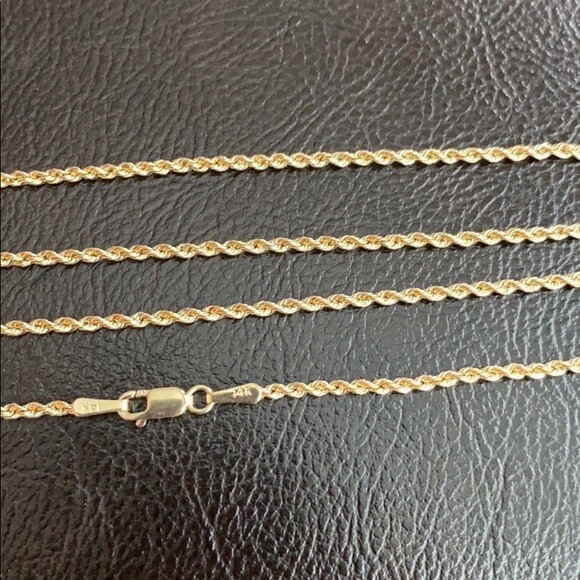 Pre-owned Element Shine/md 14 K Solid Yellow Gold 1.8 Mm Light Rope Chain Necklace 16", 18", 20", 22", 24"