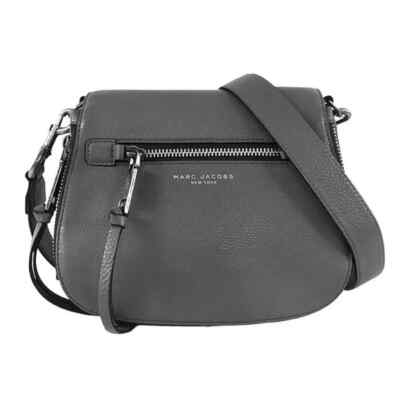 Marc Jacobs Dark Grey Leather Recruit Nomad Saddle Bag Large