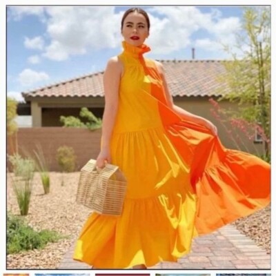 Christopher John Rogers for Target Sleeveless Ruffle Two-Tone Tiered Dress SZ XS