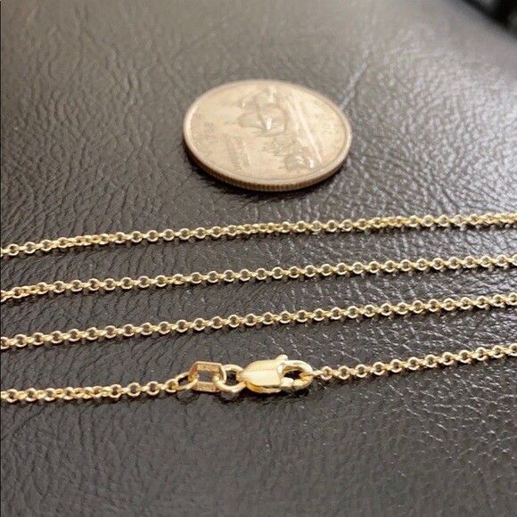 Pre-owned Element Shine/ Midas 14 K Solid Yellow Real Gold 1.5 Mm Light Rolo Chain Necklace 16",18",20" Lobster