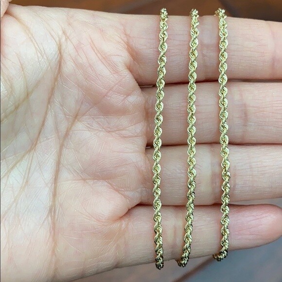Pre-owned Element Shine/md 14 K Solid Yellow Gold 2.0 Mm Rope Chain Necklace 16", 18", 20", 22", 24", 30"