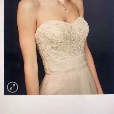 A-line Beaded Lace Tulle Wedding Dress Style WG3586 Size 12 Free Shipping 