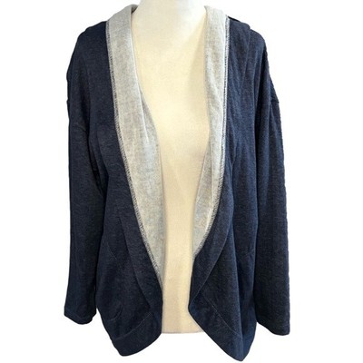Max Studios Athleisure Sweater - Size Small, NWOT, Blue, Hooded