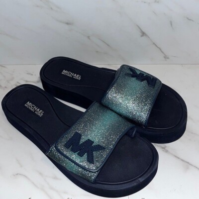 NEW Michael Michael kors pixie fine glitter slide sandals sz 6.  (I13)