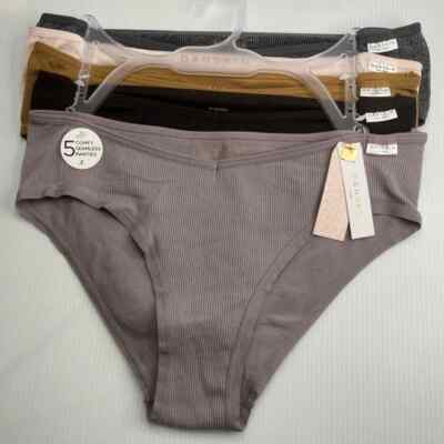 Danskin  Women 5 Comfy Seamless Ribbed Bikini Underwear DS8529 NEW w TAGS
