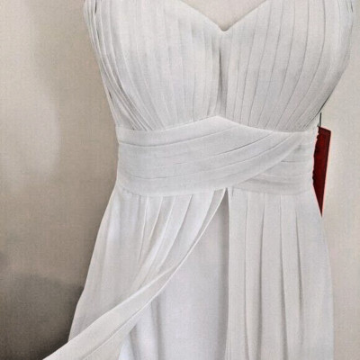 Star Box White Chiffon Wedding Dress Corset Back Size M 