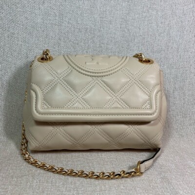 NEW Tory Burch New Cream Soft Fleming Small Convertible Shoulder Bag $528