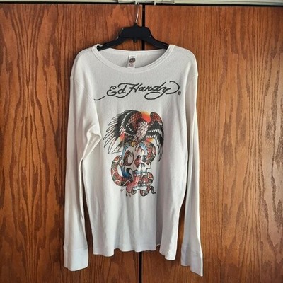 NEW ! Ed Hardy by Christian Audigier Long Sleeve Eagle Snake MultiColor Size XXL