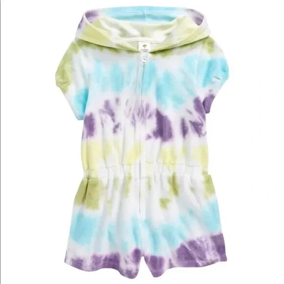 

TUCKER + TATE Комбинезон из махровой ткани Tie Dye с капюшоном и молнией, размер  NWT, Multicolor