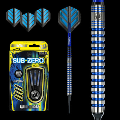 WINMAU Sub-Zero 80% TUNGSTEN 18 GRAM SOFT TIP DARTS 2410.18
