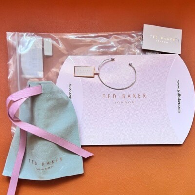 New! NWT Rare TED BAKER Carise Cupid Arrow Heart Cuff Bracelet in Silver