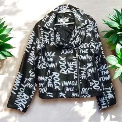 Disney Descendants Faux Leather Rock the Town Black Moto Girls Small Jacket