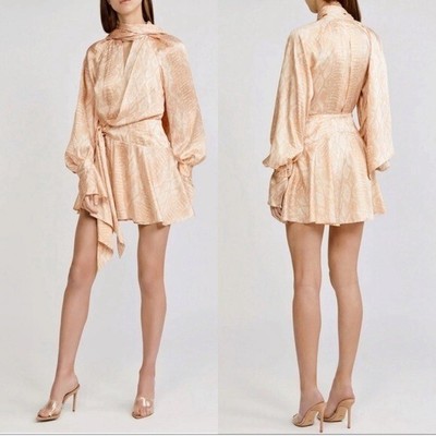 Acler Bradley Snake Print Wrap Dress Size US 4
