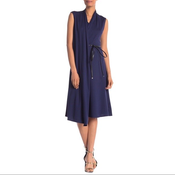 

LAFAYETTE 148 New York Raisin Navy Blue Трикотажное платье-трансформер NICO  (БЕЗ ГАЛСТКА, Фиолетовый, NICO