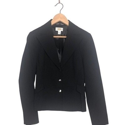 Talbots Black Stretch Snap Blazer Size 4