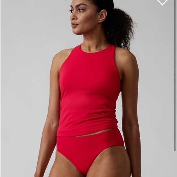 ATHLETA Maldives Танкини с высоким воротником 40 D DD | Красный топ для плавания #405829 НОВИНКА