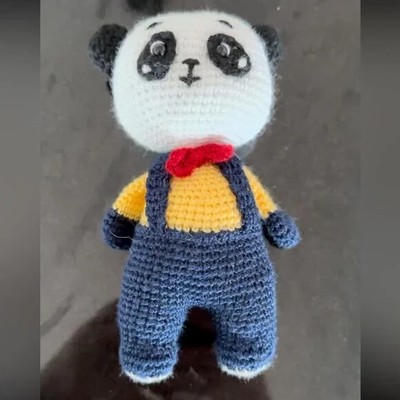 Amigurumi crochet panda doll