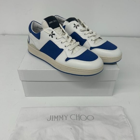 Jimmy Choo Blue and White Florent Eric Haze Poggy Low-Top