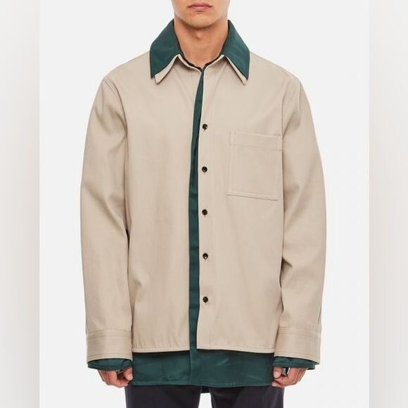 bottega veneta 半袖シャツ ベージュ sullen モード ペールピンク/グレープリントレザー シャツ| Bottega Veneta® 日本