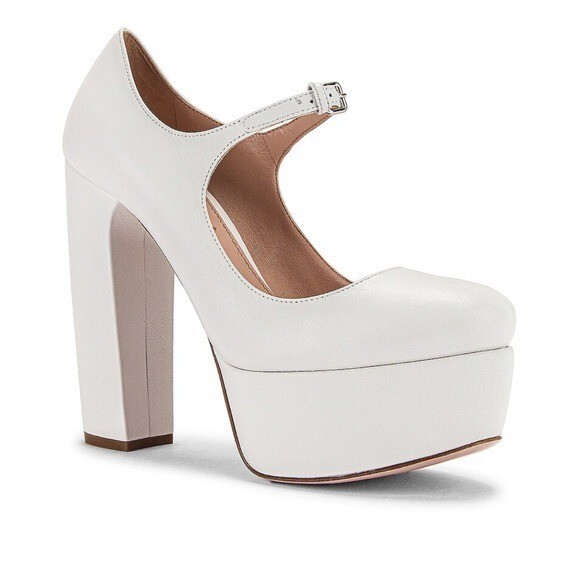 靴 Archive miumiu mary jane pumps heel Mary Jane leather pumps in white - Miu Miu | Mytheresa
