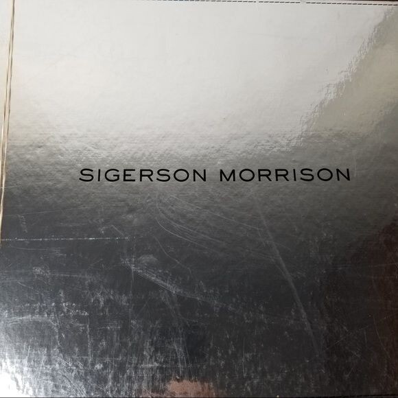 Pre-owned Sigerson Morrison Women's Black Paislee Croc Leath Knee High Boot 37- 0162, 0163