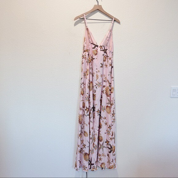 Pre-owned L'agence Sachi Shell-print Maxi Dress Size L In White