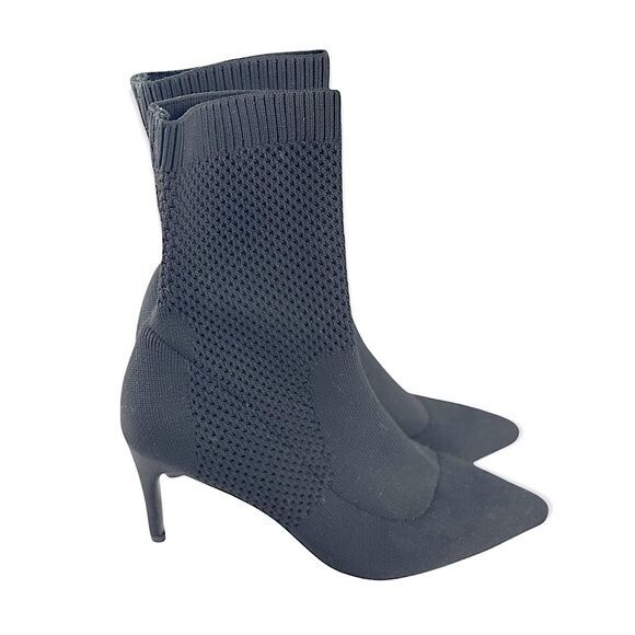 Charles David Black Heeled Sock Bootie Size 5