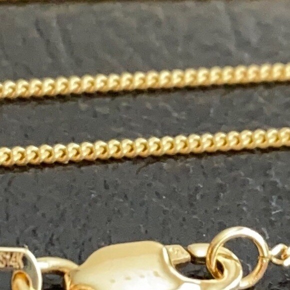 Pre-owned Element Shine/md 14k Solid Yellow Gold 1.04 Mm Curb Cuban Chain Necklace 16", 18", 20", 24"