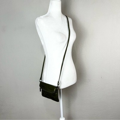 NEW Hobo Lexi Green Leather Crossbody Foldover Mini Bag Purse