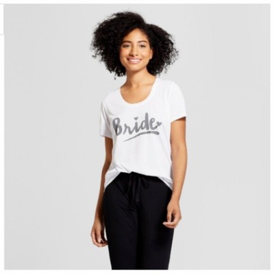Love & Cherish Women's White Graphic Bride T-Shirt Size 4-6 Small, 8-10 Medium