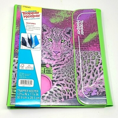 New Trapper Keeper Binder Cheetah Boombox Green Purple