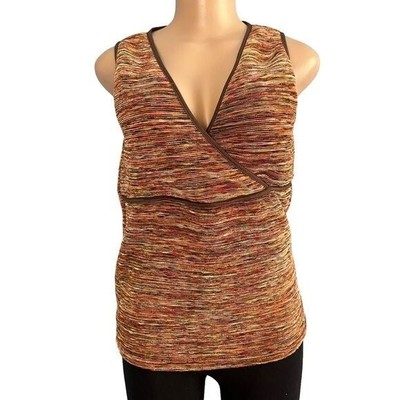 NWT International Concepts Space Dye Brown/Orange Tank Top Size Large