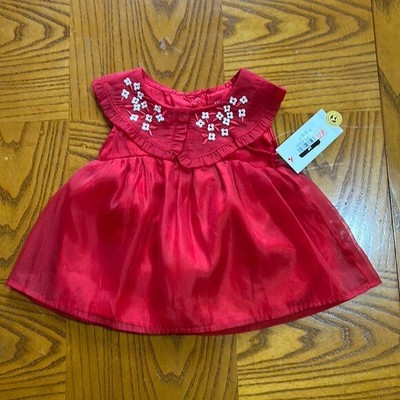 DRESS Infant Baby 3-6M Red Christmas Holiday Diaper Cover Holiday NWT Cat & Jack