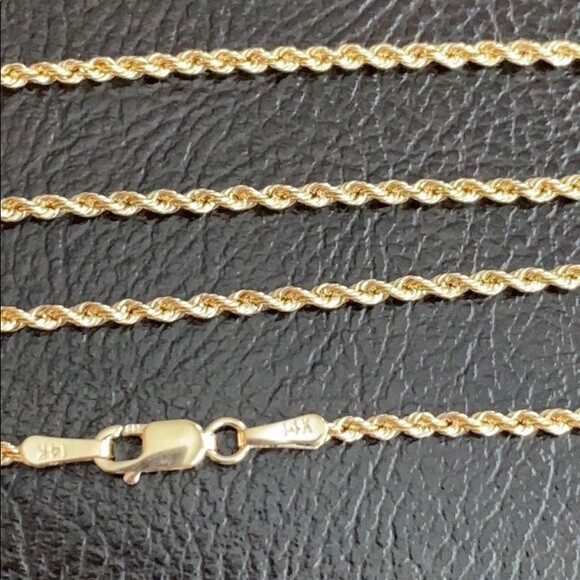 Pre-owned Element Shine/md 14 K Solid Yellow Gold 1.8 Mm Light Rope Chain Necklace 16", 18", 20", 22", 24"