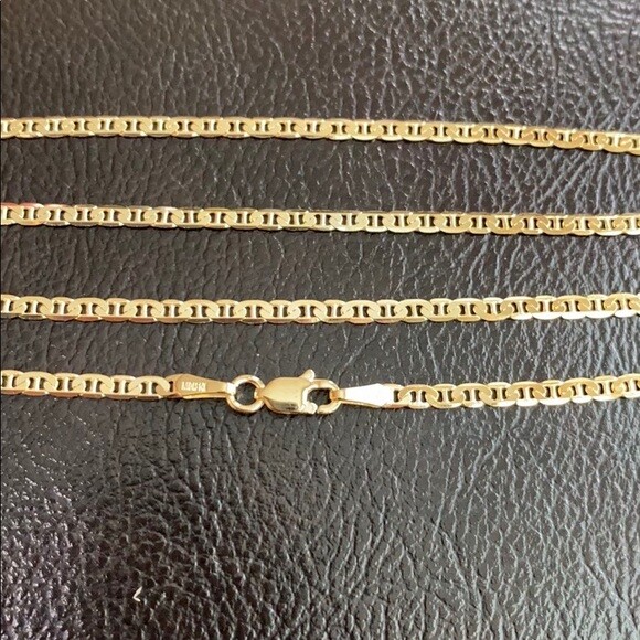 Pre-owned Element Shine/md 14k Fine Real Solid Yellow Gold 2.3mm Mariner Chain Necklace 18", 20", 22", 24"