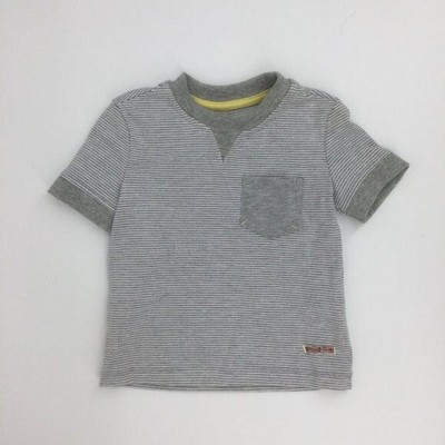 Hudson Baby Gray Tee Shirt Boys Size 8M Stripe Pocket Short Sleeve Casual NEW 