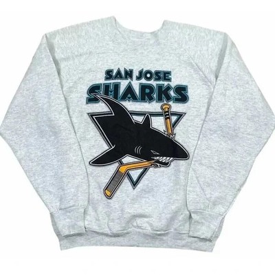 San Jose Sharks Crewneck Sweatshirt Grey Color Reprint AN39444