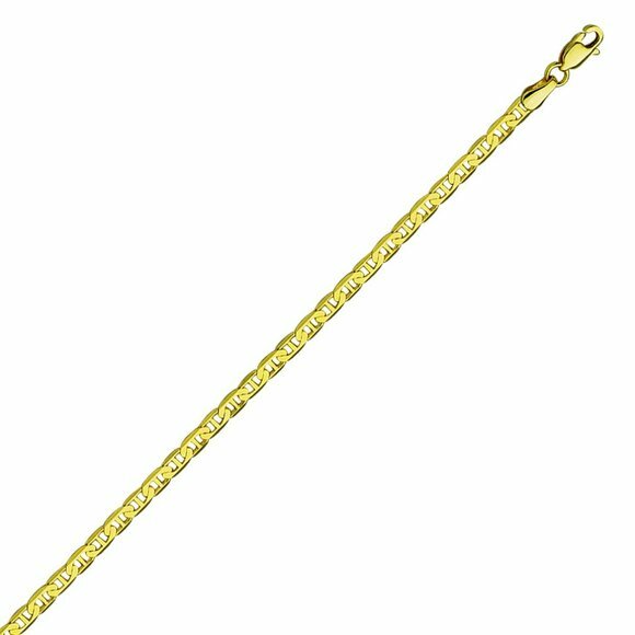 Pre-owned Element Shine/md 14k Fine Real Solid Yellow Gold 2.3mm Mariner Chain Necklace 18", 20", 22", 24"
