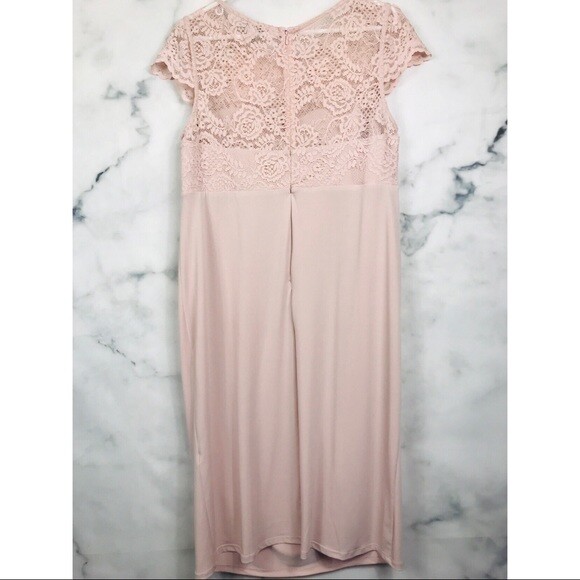 ASOS Pink Maternity Lace Midi Pleated Dress Women Size 14 NEW