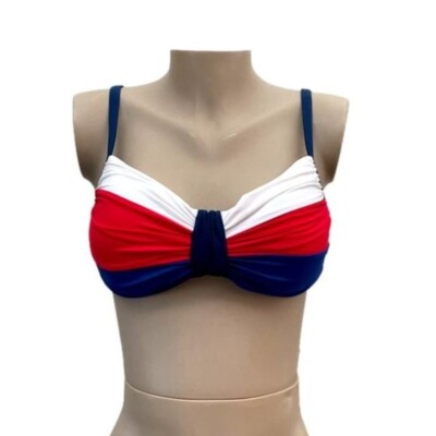 Bleu Rod Beattie Red White Blue Colorblock Underwire Bikini Top 32-34 D Cup
