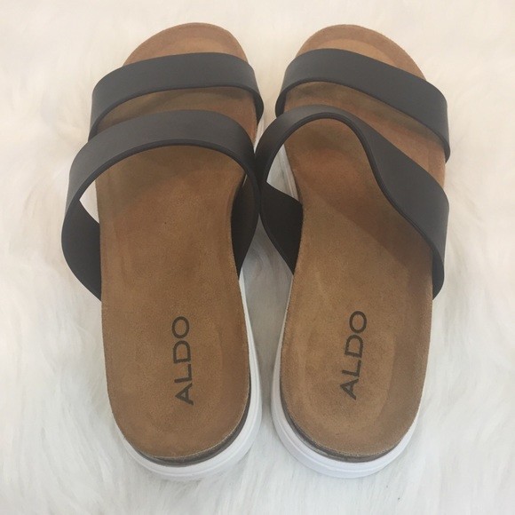 Mens Aldo Black Sandal Slides Size 11