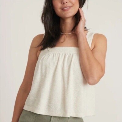 Marine Layer Terry Out Tank Sz L in Cloud Dancer Cream Off White Comfy NWT