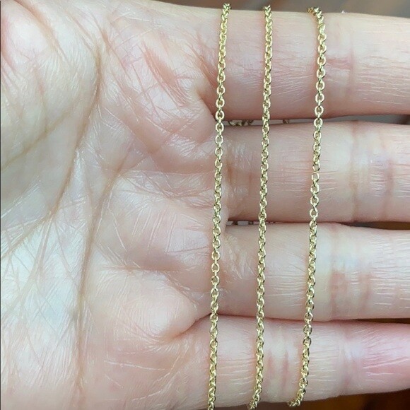 Pre-owned Element Shine/md 14 K Solid Yellow Gold 1.5 Mm Light Cable Chain Necklace 16", 18" Lobster Clasp